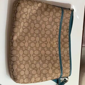 Coach Tan and Teal Women's Bag